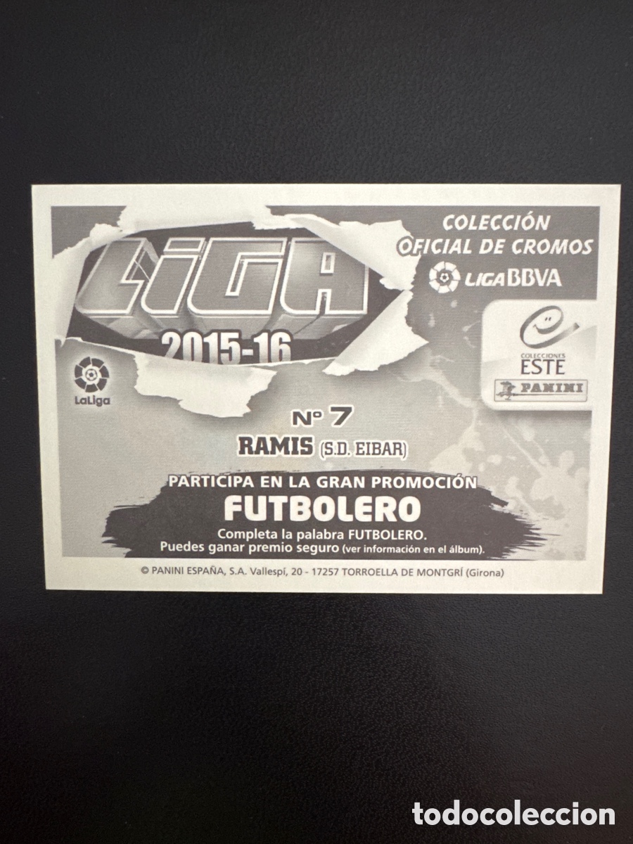 Cromos de f&uacute;tbol: RAMIS EIBAR N&Uacute;MERO 7 LIGA ESTE 2015 2016 - Foto 2