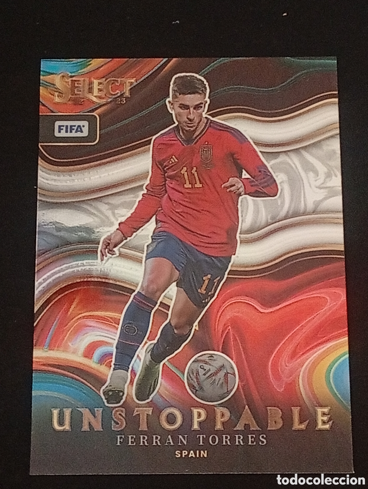 Figurine di Calcio: 14 FIFA unstoppable paralela prizm FERRAN TORRES SPAIN BARCELONA SELECT 2022 2023 23 TOPPS CARDS