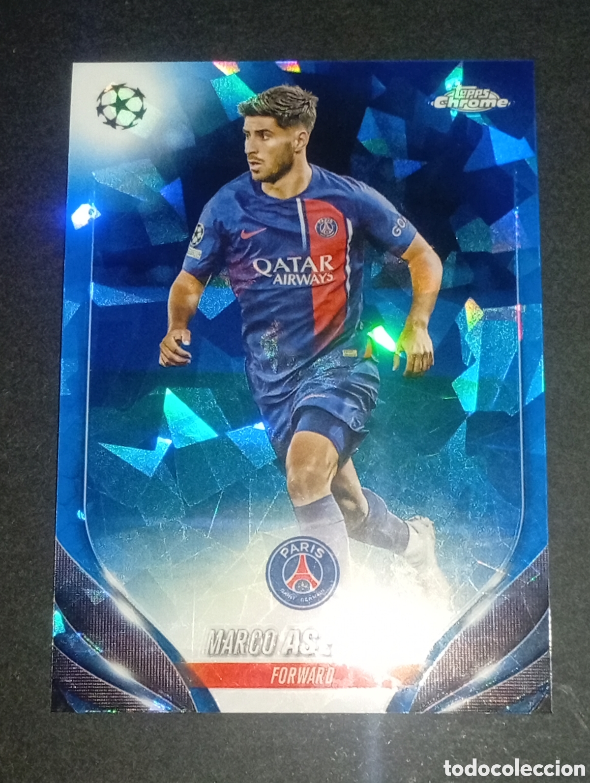 Figurine di Calcio: 97 paralela sapphire ASENSIO PSG REAL MADRID TOPPS CHROME 2023 2024 24 CROMOS CARDS MERLIN