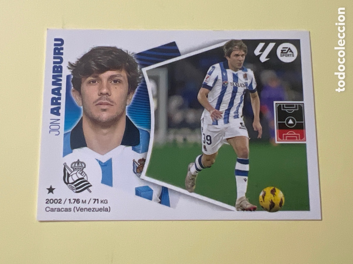 Cromos de f&uacute;tbol: C2135. aramburu 10b Real Sociedad liga este 2024 2025 24 25 nuevo sin pegar