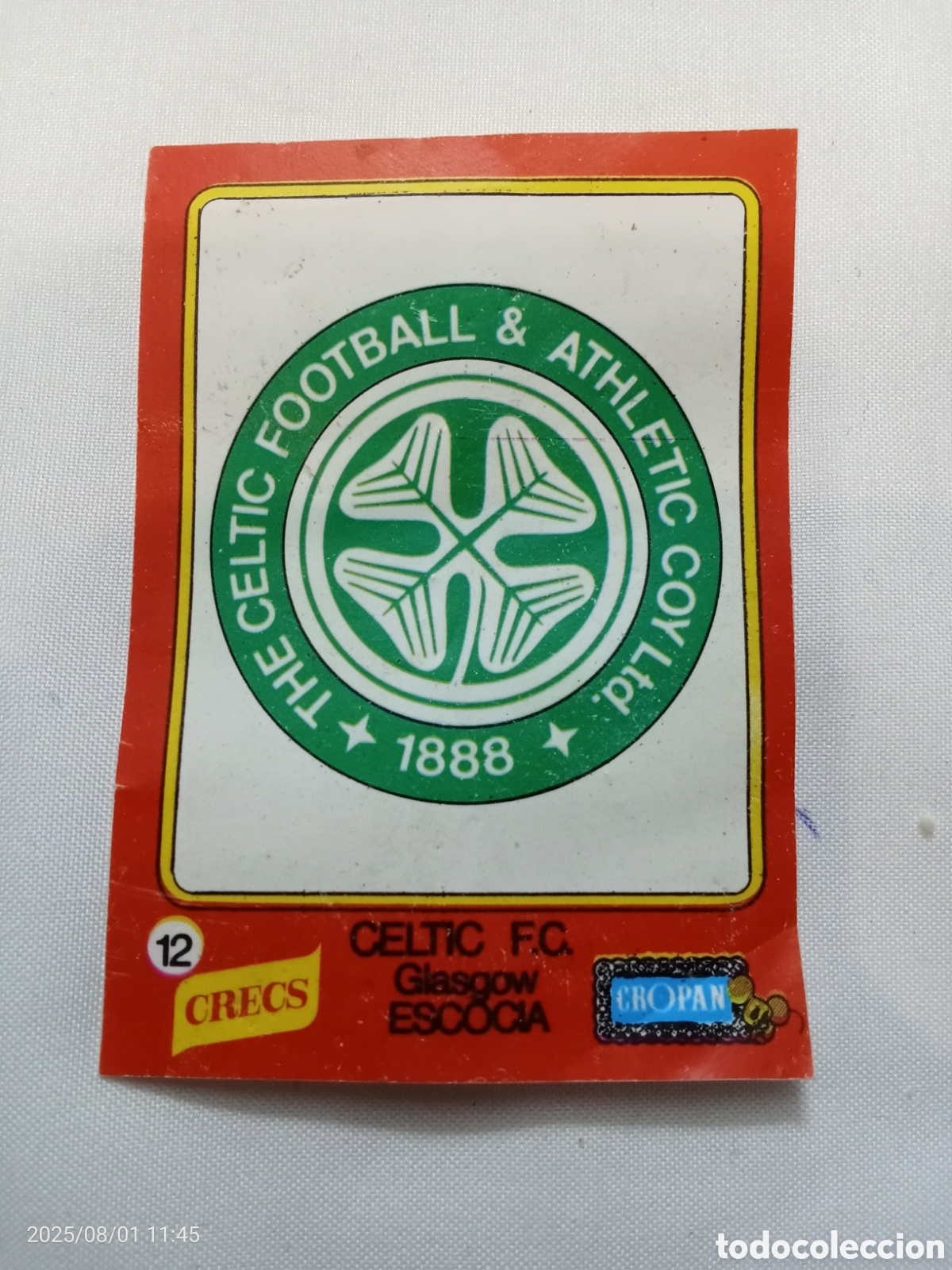 Cromos de F&uacute;tbol: ANTIGUO CROMO DE F&Uacute;TBOL CROPAN ESCUDO DEL CELTIC F.C ESCOCIA N-12 CRECS A&Ntilde;OS 70