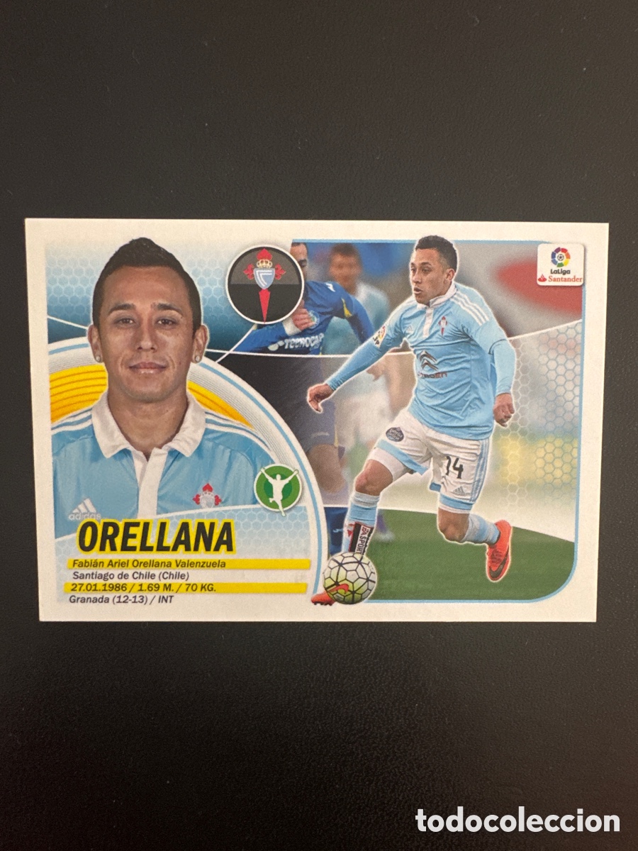 Cromos de F&uacute;tbol: ORELLANA NUEVO LOGO CELTA DE VIGO N&Uacute;MERO 16 LIGA ESTE 2016 2017