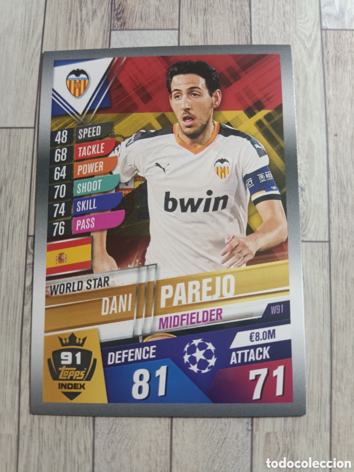 Cartes &agrave; collectionner de Football: W 91 DANI PAREJO VALENCIA MATCH ATTAX CHAMPIONS 101 TOPPS 2019 2020 19 20