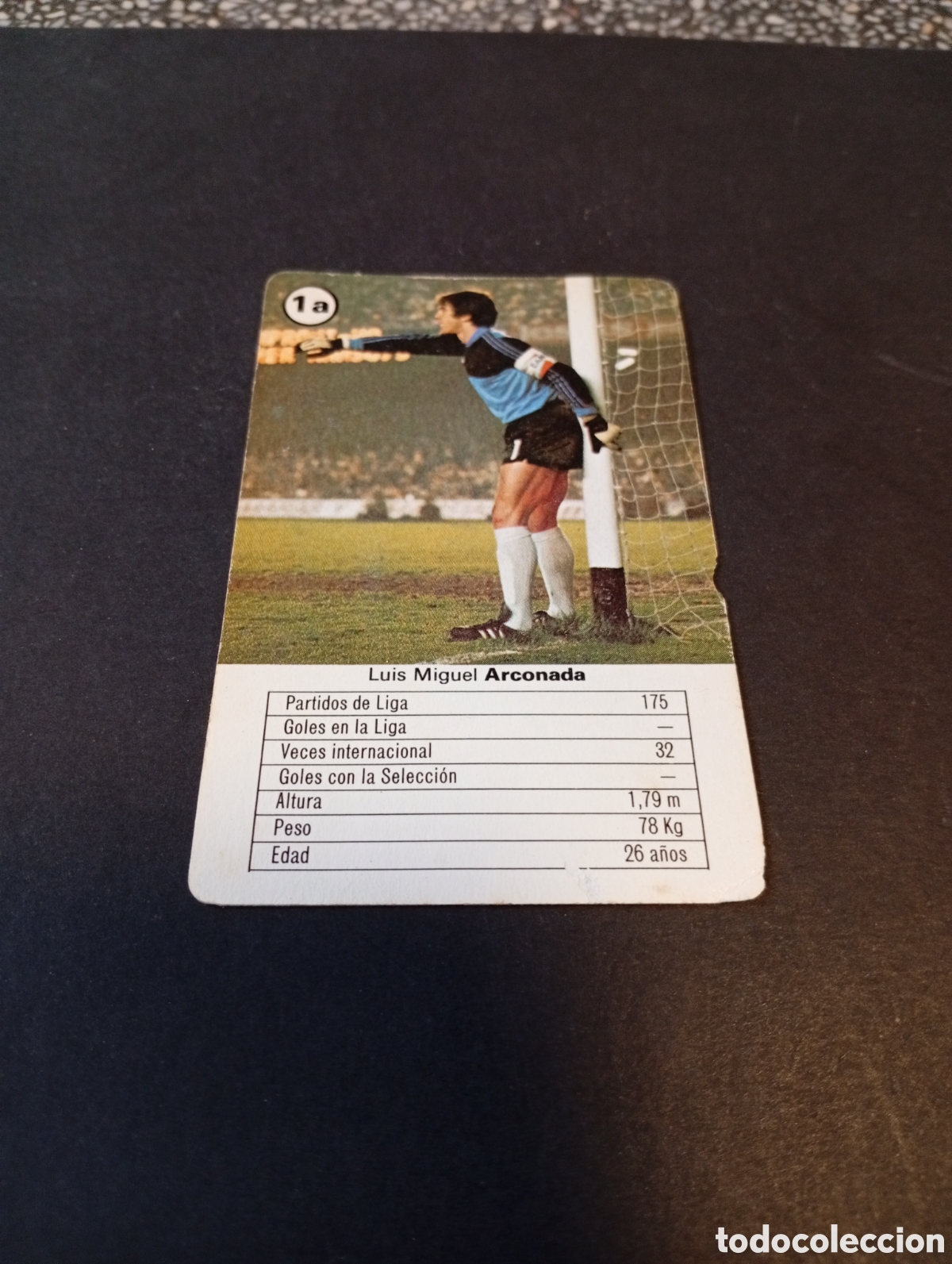 Cromos de f&uacute;tbol: Carta de f&uacute;tbol, Luis Miguel Arconada
