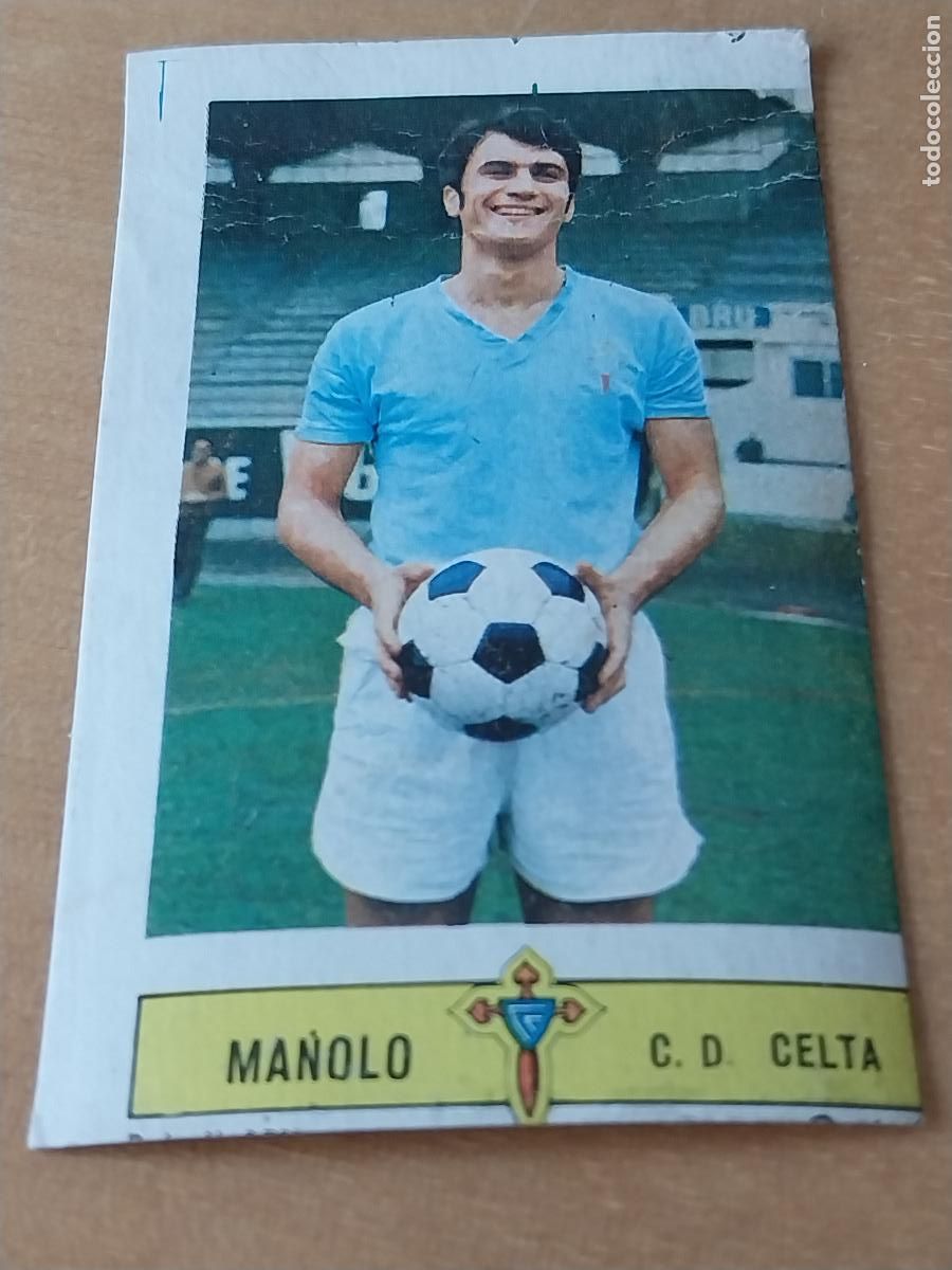 Cromos de f&uacute;tbol: MANOLO CELTA ED ESTE 73 74 1973 CROMO RECUPERADO VENTANILLA ORIGINAL - Foto 1
