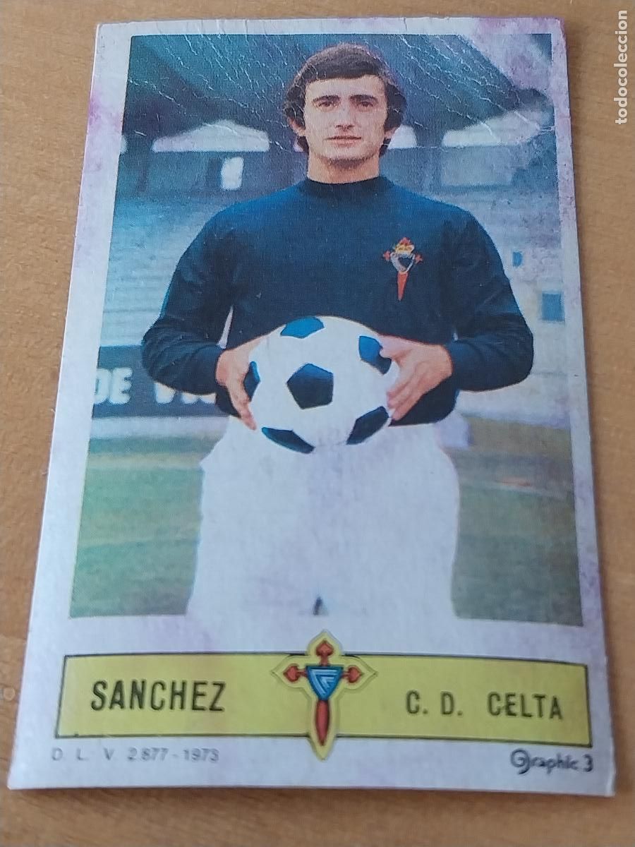 Cromos de f&uacute;tbol: SANCHEZ CELTA ED ESTE 73 74 1973 CROMO RECUPERADO VENTANILLA ORIGINAL - Foto 1