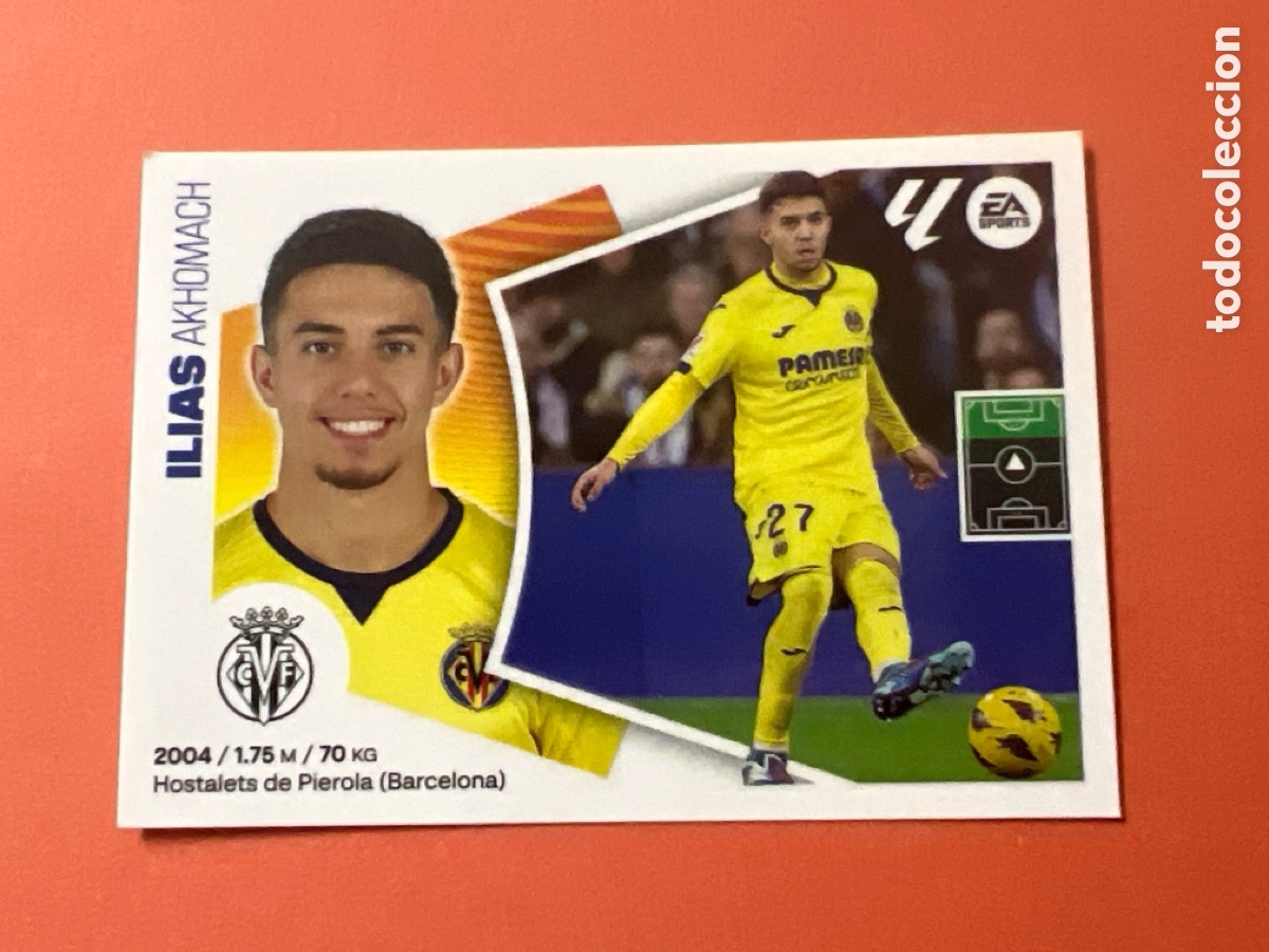 Fu&szlig;ball-Sticker: C2667. 18A ILIAS VILLARREAL LIGA ESTE 24 25 2024 2025 SIN PEGAR NUNCA PEGADO