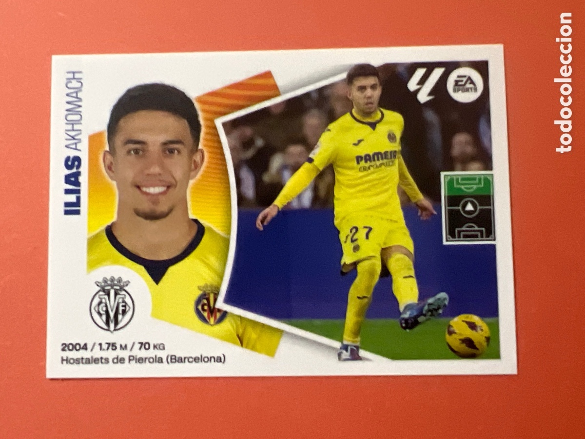 Fu&szlig;ball-Sticker: C2694. 18A ILIAS VILLARREAL LIGA ESTE 24 25 2024 2025 SIN PEGAR NUNCA PEGADO
