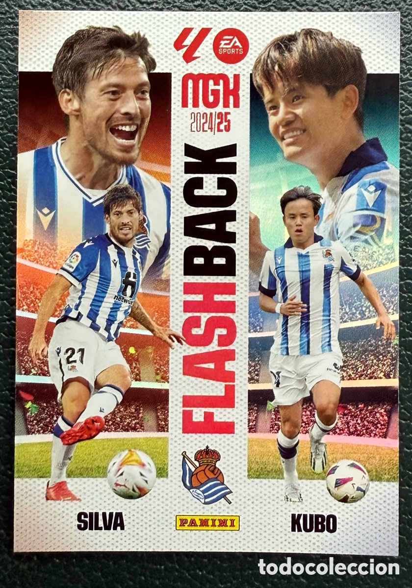 Cromos de f&uacute;tbol: 431 SILVA / KUBO REAL SOCIEDAD FLASHBACK FICHAS ALBUM MEGACRACKS 2024 2025 MGK 24 25
