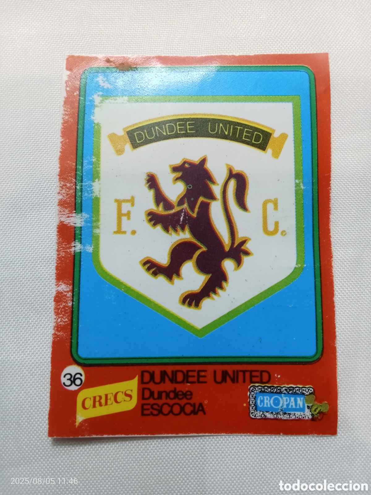 Cromos de F&uacute;tbol: CROMO DE F&Uacute;TBOL CROPAN ESCUDO DE ESCOCIA DUENDE UNITED N-36 CRECS