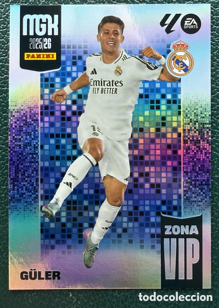 Cromos de f&uacute;tbol: 394 ARDA GULER REAL MADRID ZONA VIP FICHAS ALBUM MEGACRACKS 2025 2026 MGK 25 26
