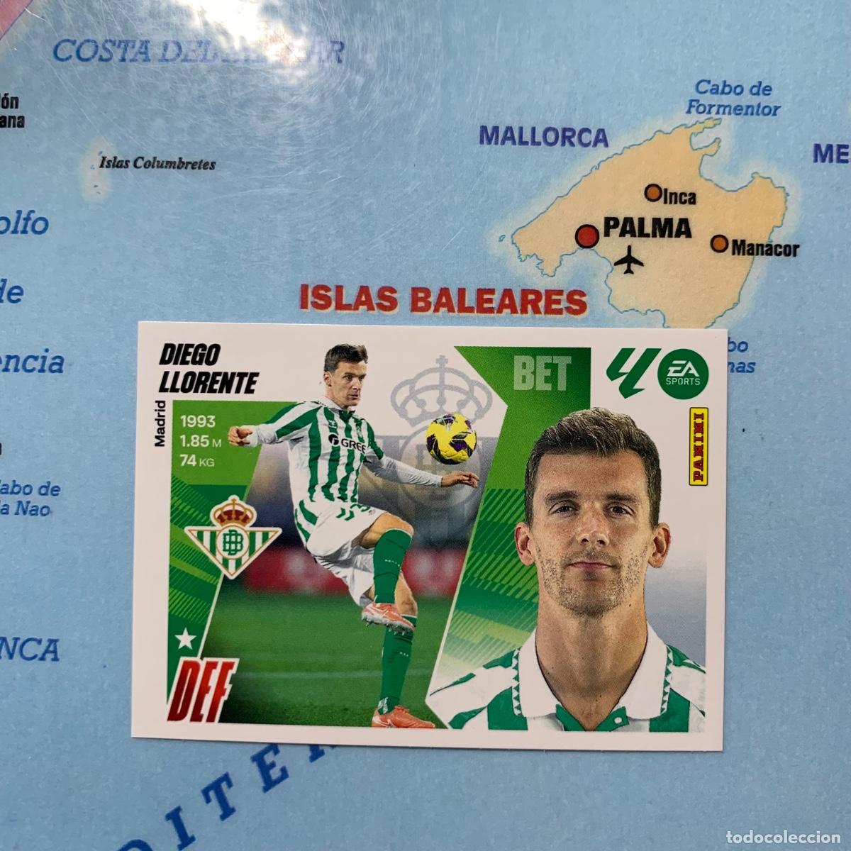 Football Stickers: Diego Ll&oacute;rente n&uacute;mero 8 del Betis cromo liga este 25-26 2025-2026