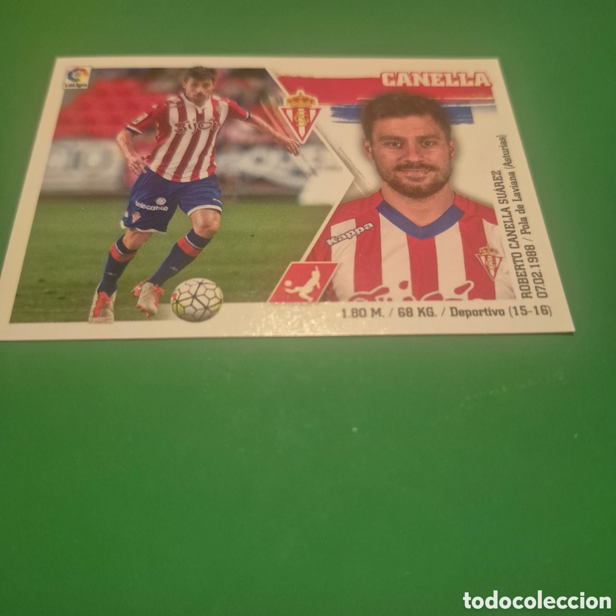 Cromos de f&uacute;tbol: CANELLA 21 SPORTING GIJON LIGA ESTE 2015/16 15 16 NUNCA PEGADO SIN PEGAR