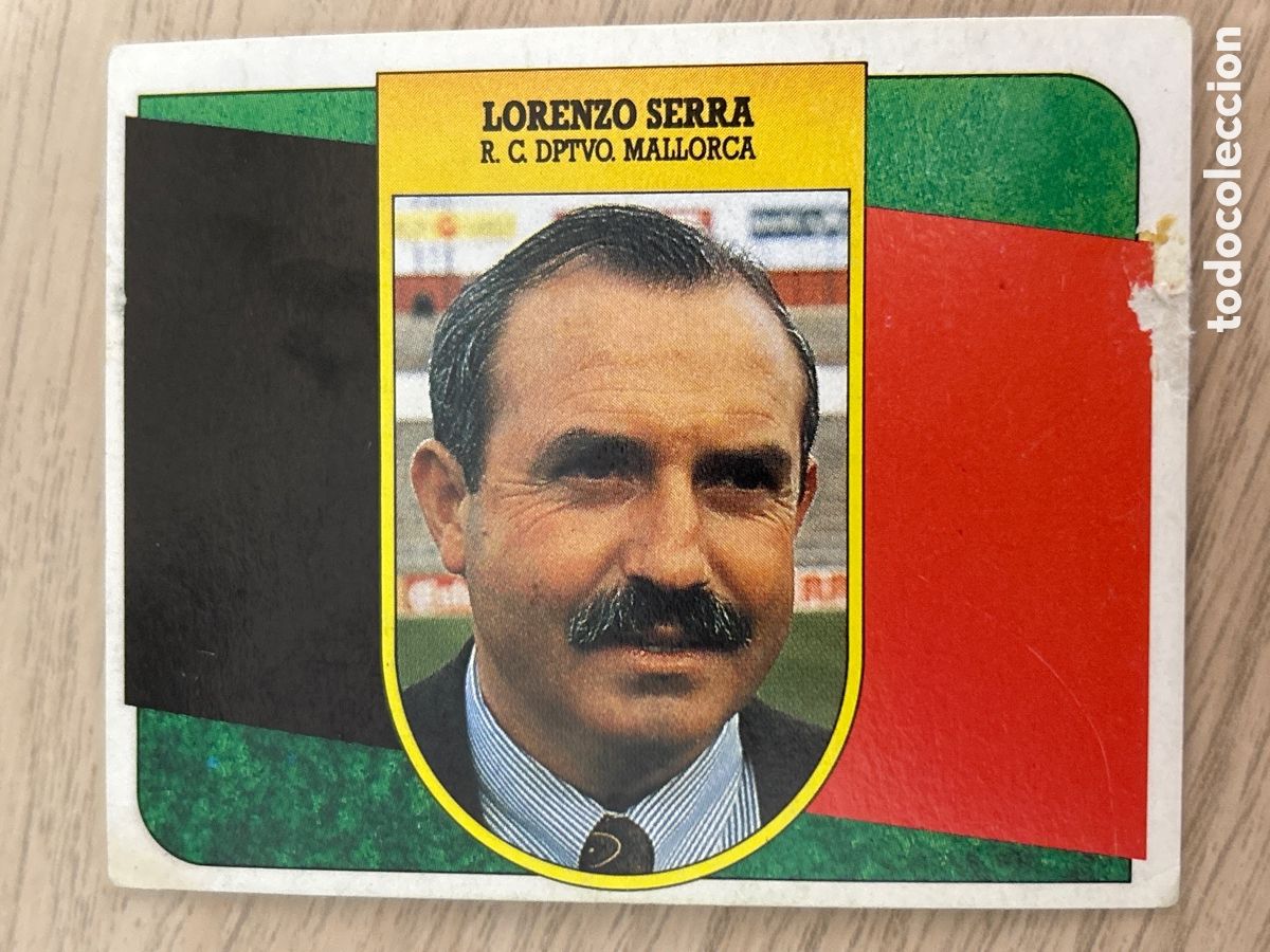 Fu&szlig;ball-Sticker: LORENZO SERRA ENTRENADOR R. C. D. MALLORCA LIGA ESTE 1991 1992 91 92 NUNCA PEGADO LEER