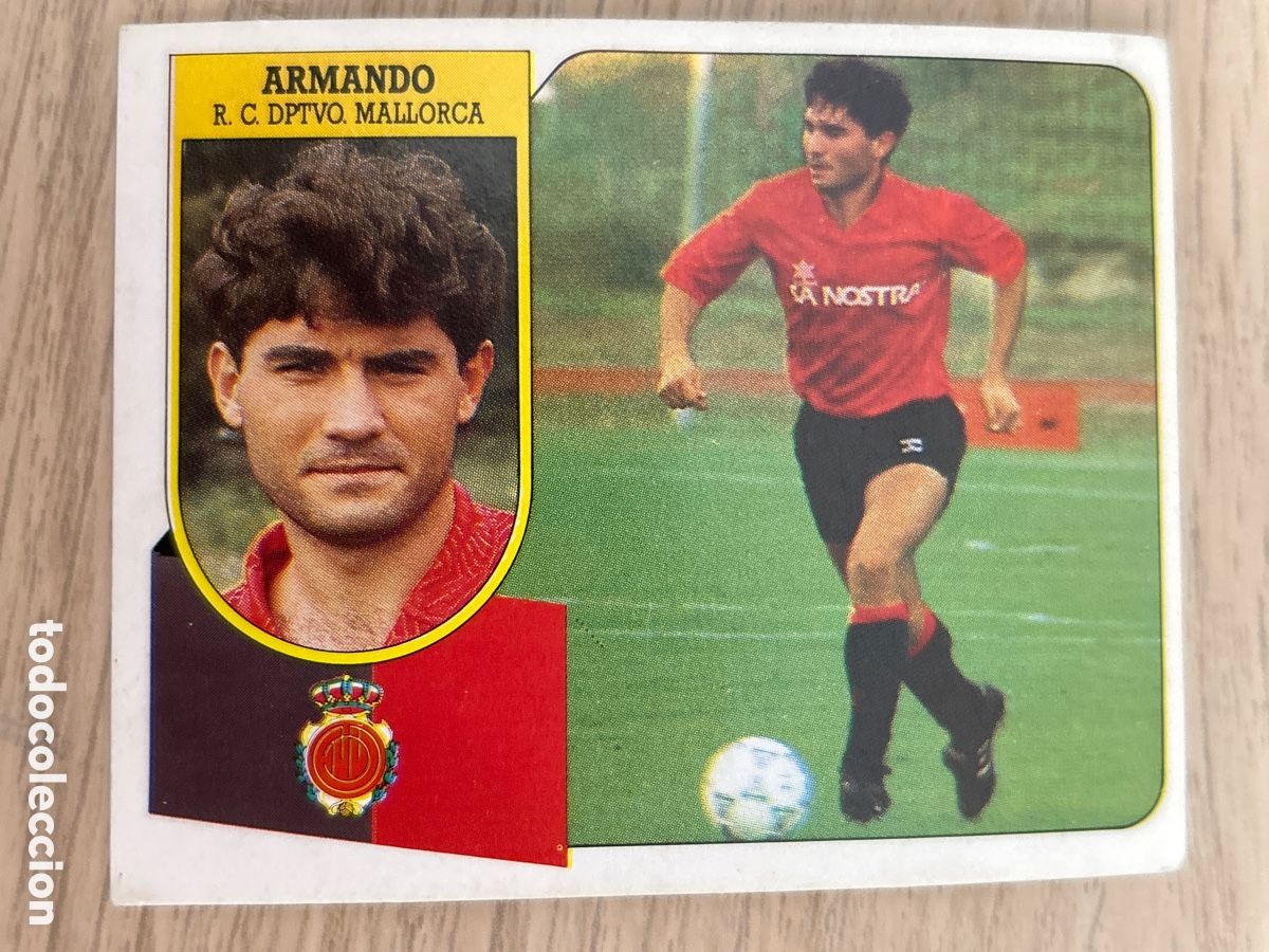 Fu&szlig;ball-Sticker: ARMANDO R. C. D. MALLORCA LIGA ESTE 1991 1992 91 92 CARTON NUNCA PEGADO SIN PEGAR