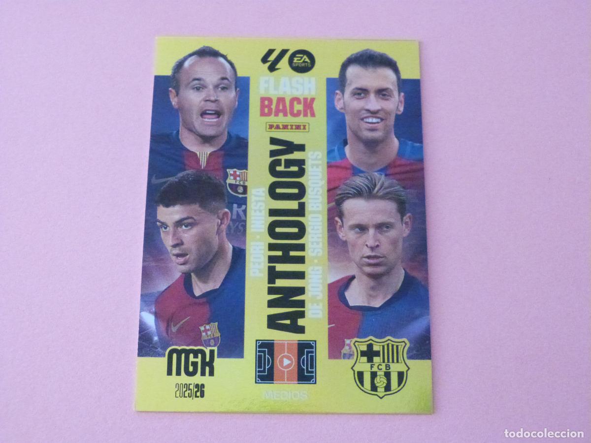 Cromos de f&uacute;tbol: TRADING CARD FUTBOL PEDRI INIESTA F.C.BARCELONA N&ordm; 435 FLASH BACK LIGA MEGACRACKS 2025-2026/25-26