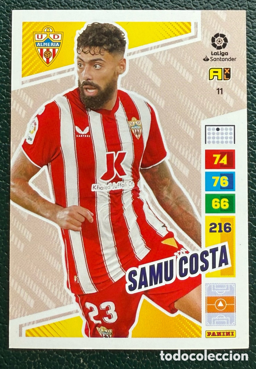Cromos de F&uacute;tbol: 11 SAMU COSTA UD ALMERIA FICHAS ALBUM ADRENALYN XL 2022 2023 22 23