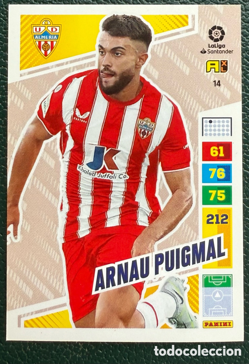 Cartes &agrave; collectionner de Football: 14 ARNAU PUIGMAL UD ALMERIA FICHAS ALBUM ADRENALYN XL 2022 2023 22 23