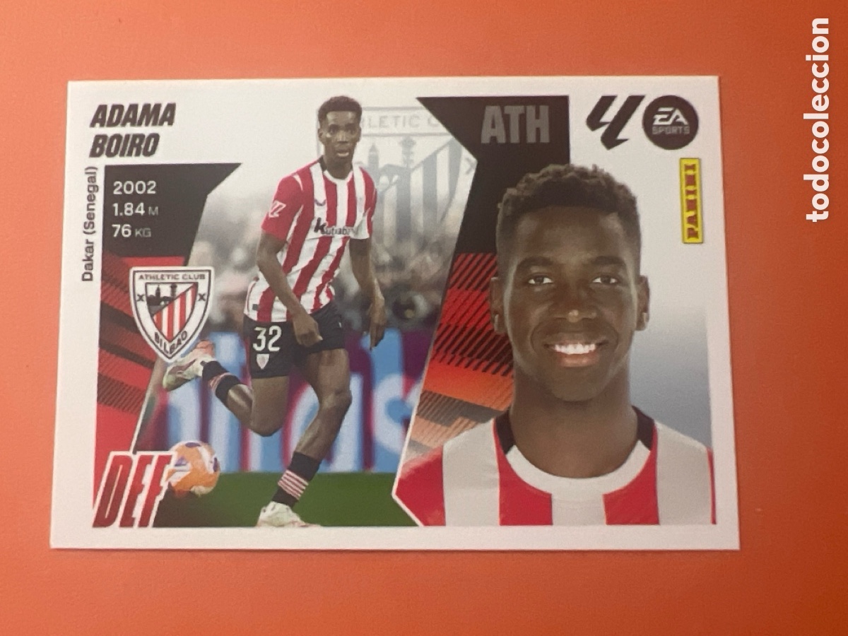 Cartes &agrave; collectionner de Football: E519. N&ordm; 9B ADAMA BOIRO ATHLETIC BILBAO LIGA ESTE 25 26 2025 2026 SIN PEGAR NUNCA PEGADO
