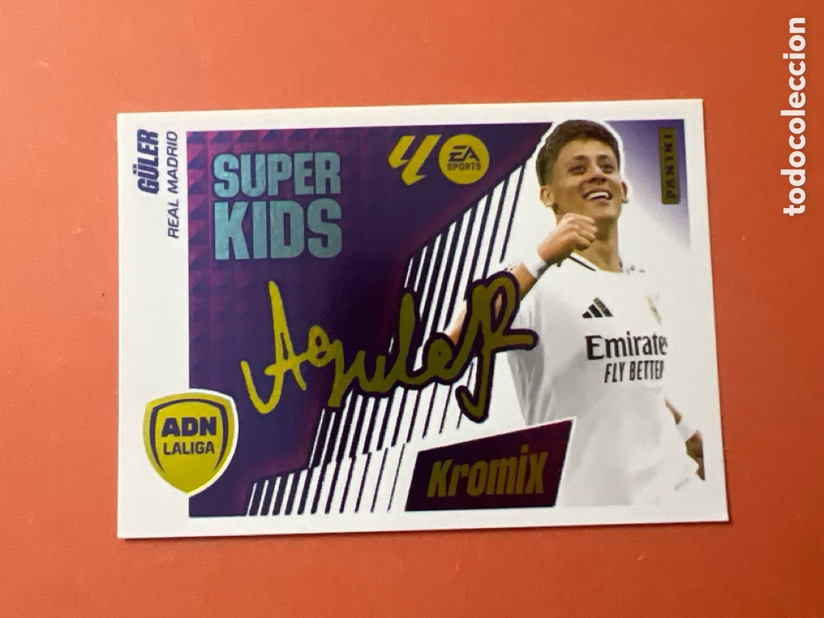 Cartes &agrave; collectionner de Football: G&uacute;ler -FIRMADA NUMERO K10 SUPER KIDS - KROM&Iacute;X -REAL MADRID -CROMO LIGA ESTE 25-26 -2025-2026 PANINI