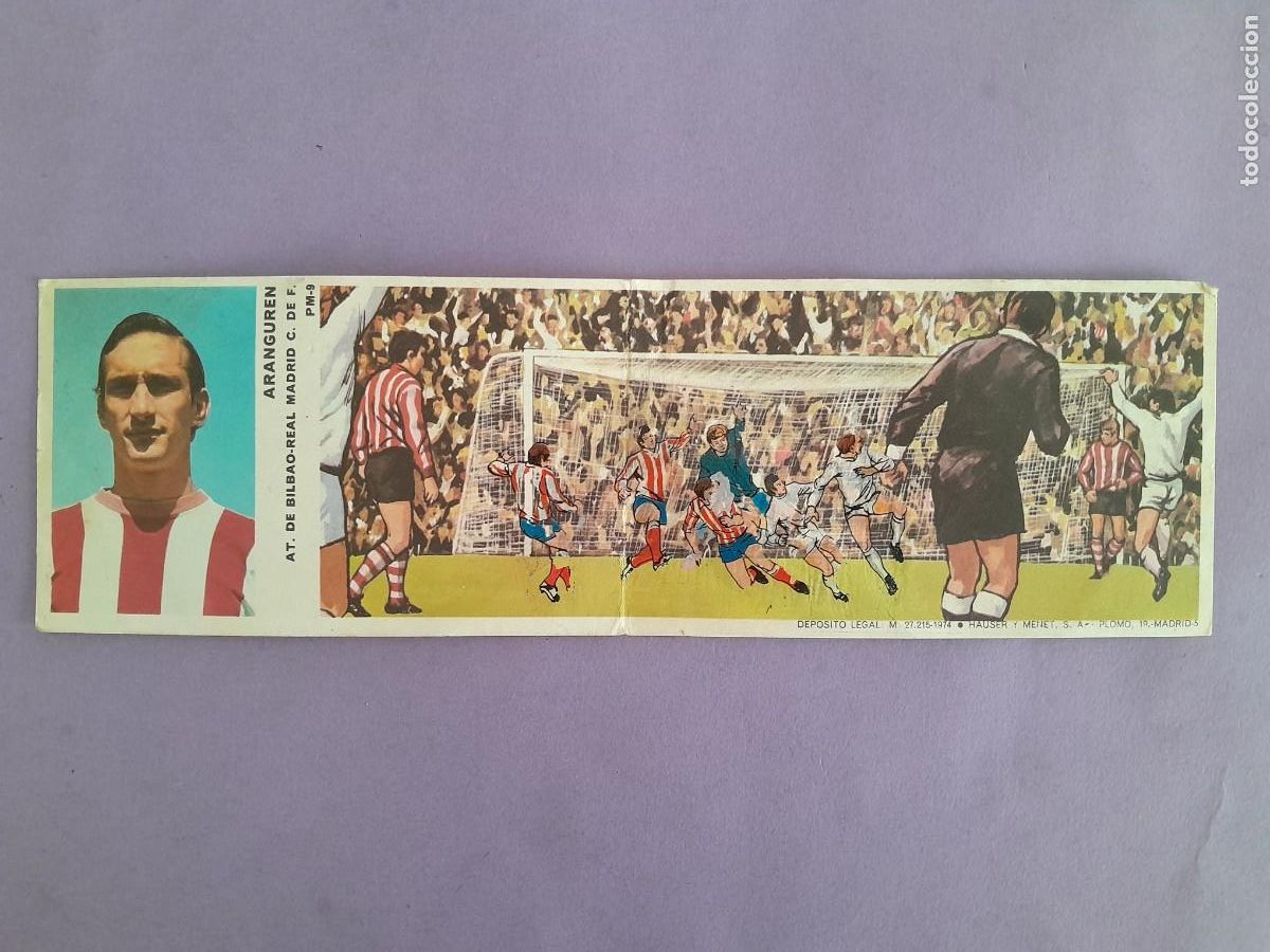 Figurine di Calcio: ANTIGUO CROMO DE FUTBOL EN ACCION ARANGUREN AT. DE BILBAO REAL MADRID P M 9