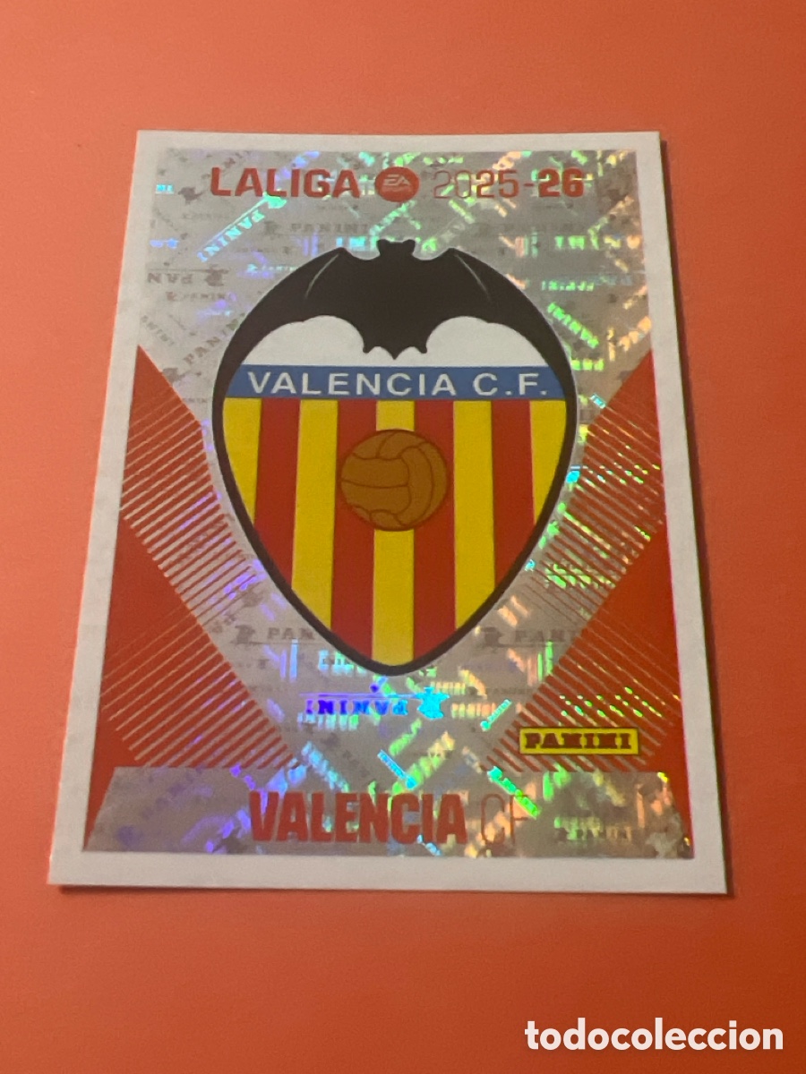 Cromos de Futebol: E709. Escudo del Valencia n&uacute;mero 1 cromo liga este 25-26 2025-2026