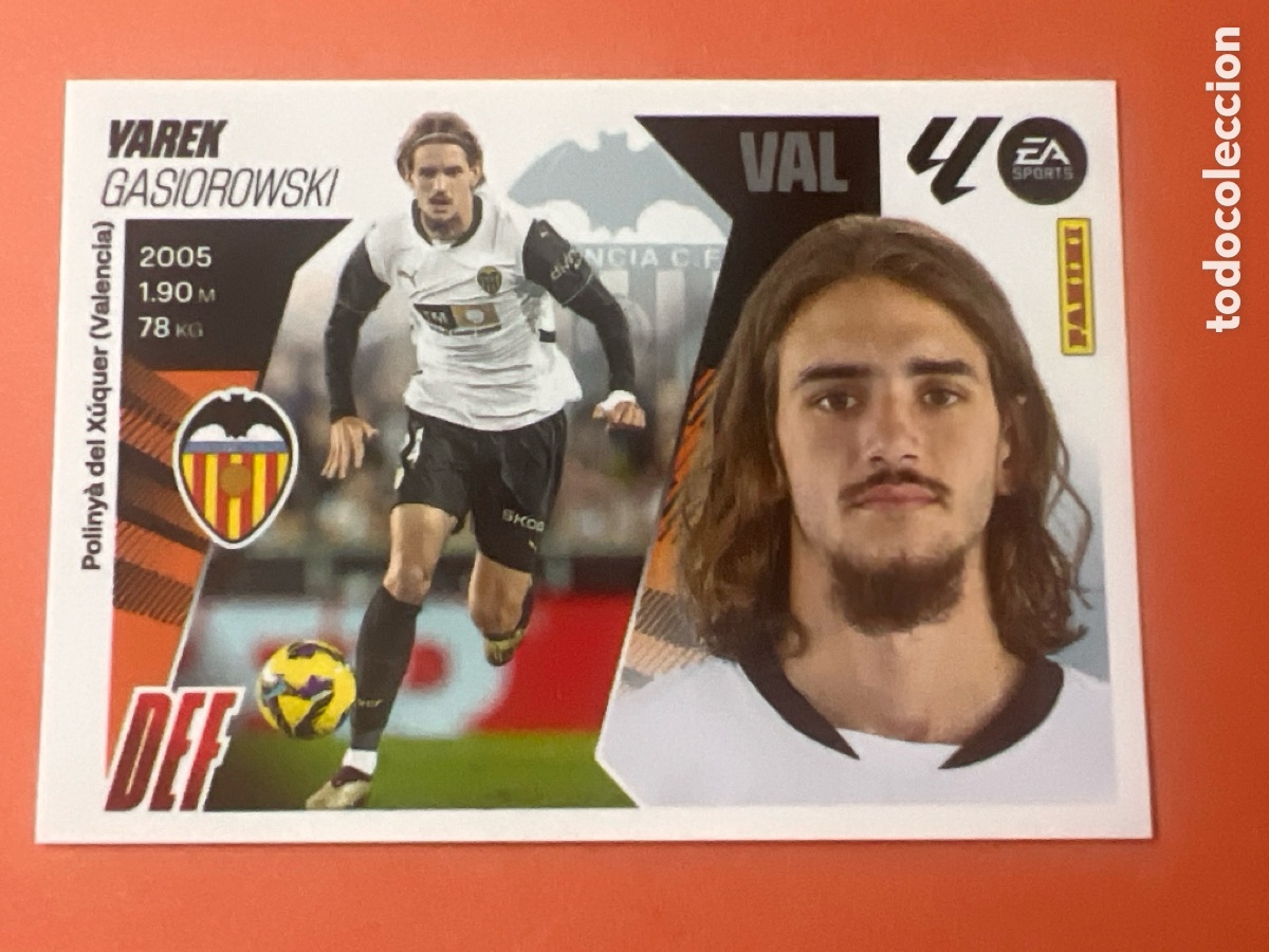 Cartes &agrave; collectionner de Football: E717. Yarek n&uacute;mero 9A del Valencia cromo liga este 25-26 2025-2026