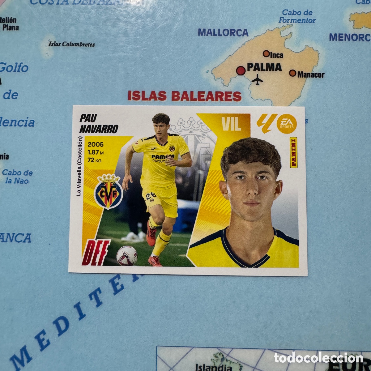 Cartes &agrave; collectionner de Football: Pau Navarro N&uacute;mero 5 del Villarreal cromo liga este 25-26 2025-2026