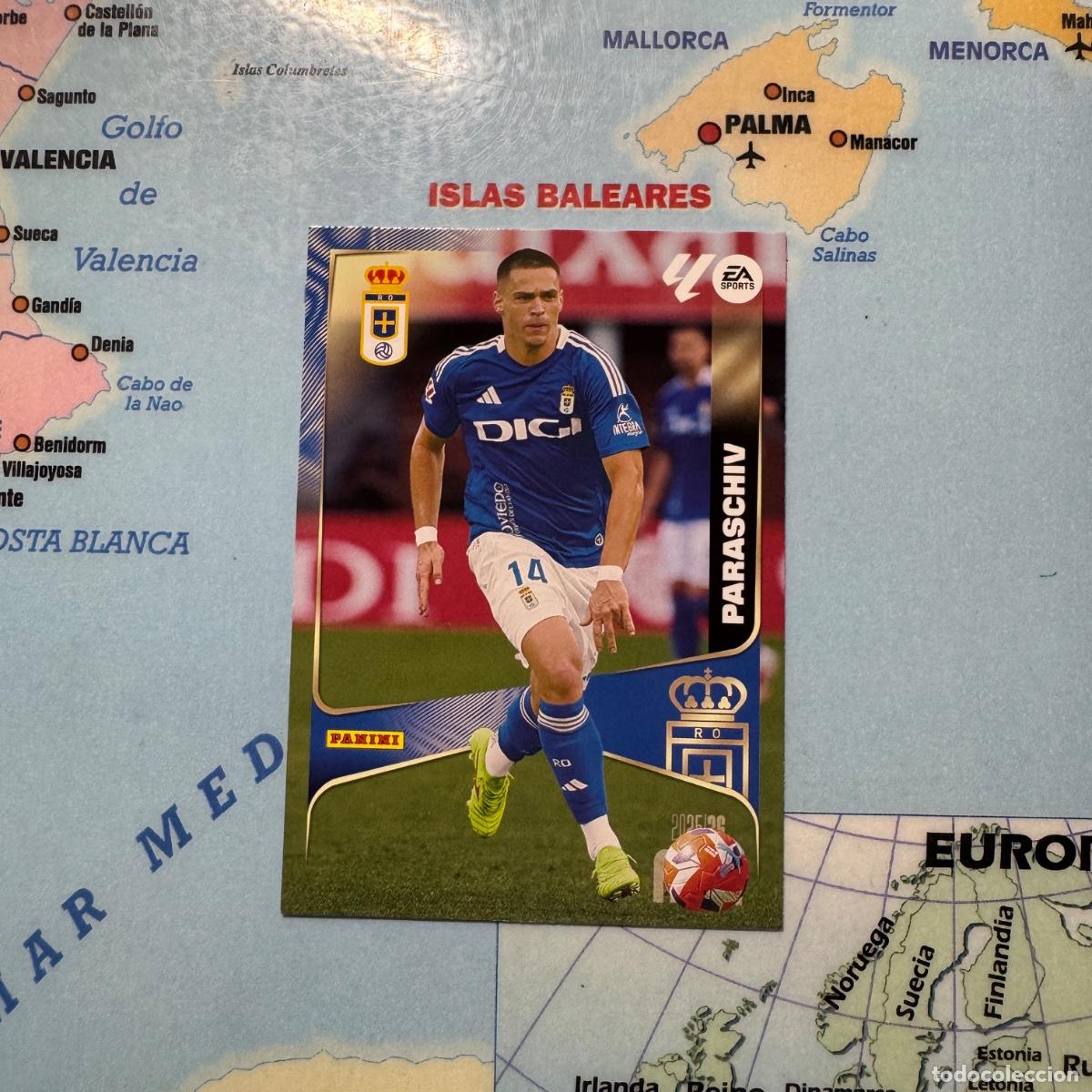 Cromos de f&uacute;tbol: Paraschiv numero 287 del Oviedo megacracks 25-26 2025-2026
