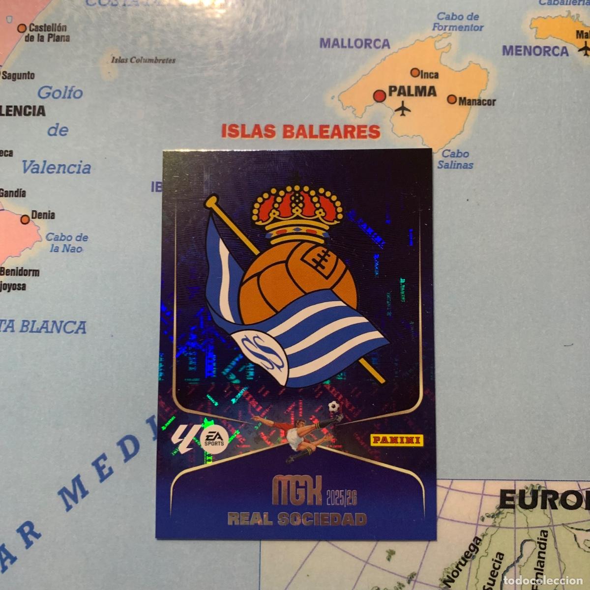 Cromos de f&uacute;tbol: Escudo de la Real Sociedad n&uacute;mero 307 megacracks 25-26 2025-2026
