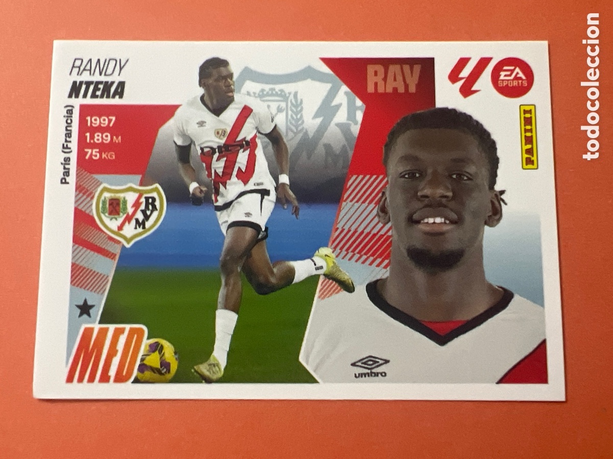 Fu&szlig;ball-Sticker: A235. Nteka n&uacute;mero 15A del rayo vallecano cromo liga este 25-26 2025-2026
