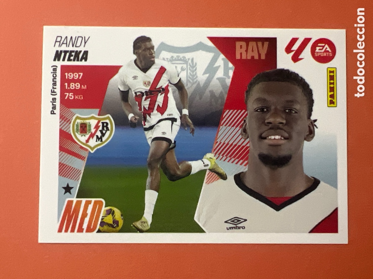 Fu&szlig;ball-Sticker: A238. Nteka n&uacute;mero 15A del rayo vallecano cromo liga este 25-26 2025-2026