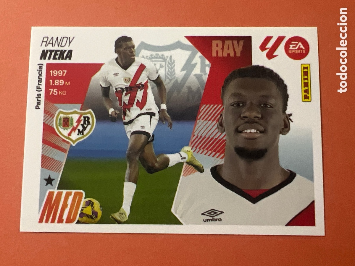 Fu&szlig;ball-Sticker: A239. Nteka n&uacute;mero 15A del rayo vallecano cromo liga este 25-26 2025-2026