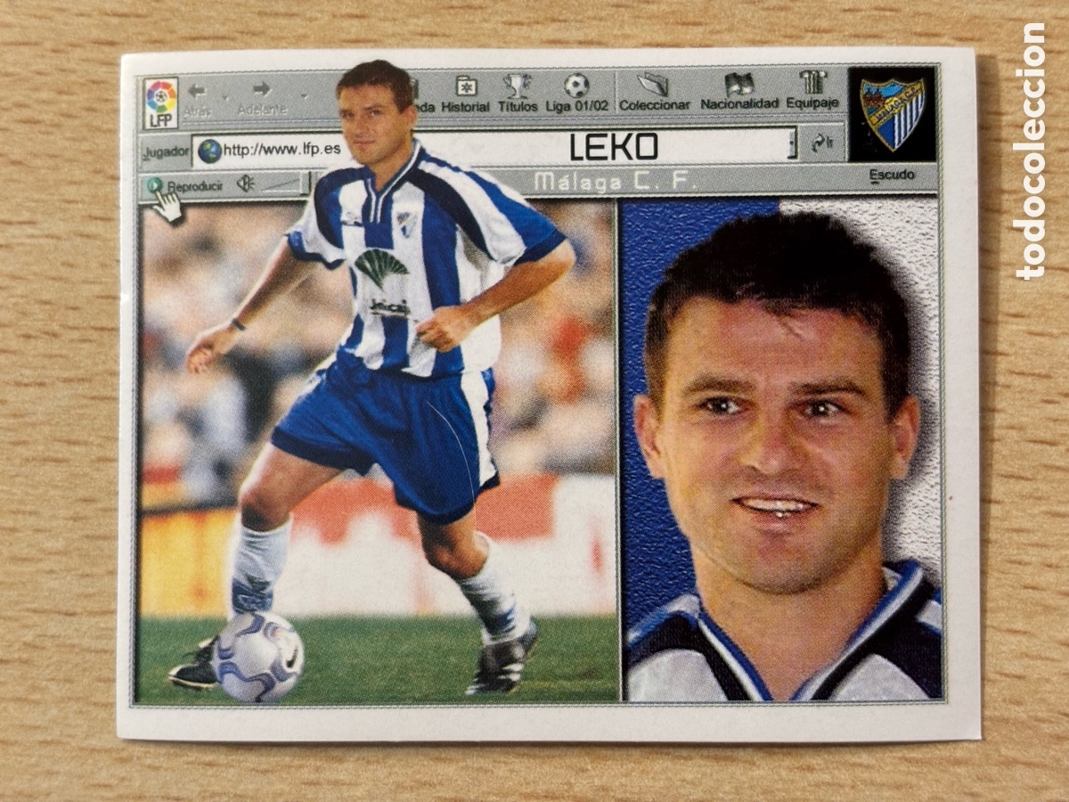 Cromos de F&uacute;tbol: Leko M&aacute;laga CF Ediciones Este 2001-02 nuevo sin pegar
