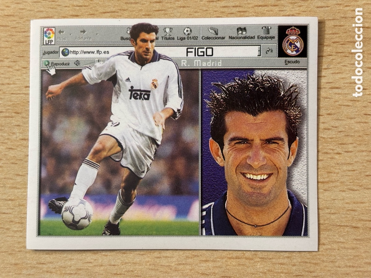 Cromos de F&uacute;tbol: Figo Real Madrid Ediciones Este 2001-02 nuevo sin pegar