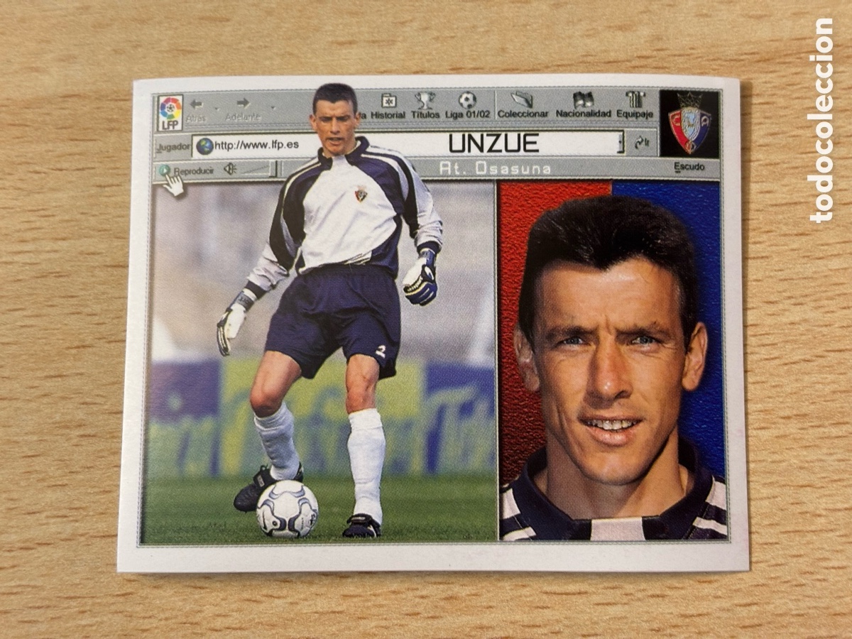 Cromos de f&uacute;tbol: Unzue Coloca CA Osasuna Ediciones Este 2001-02 nuevo sin pegar