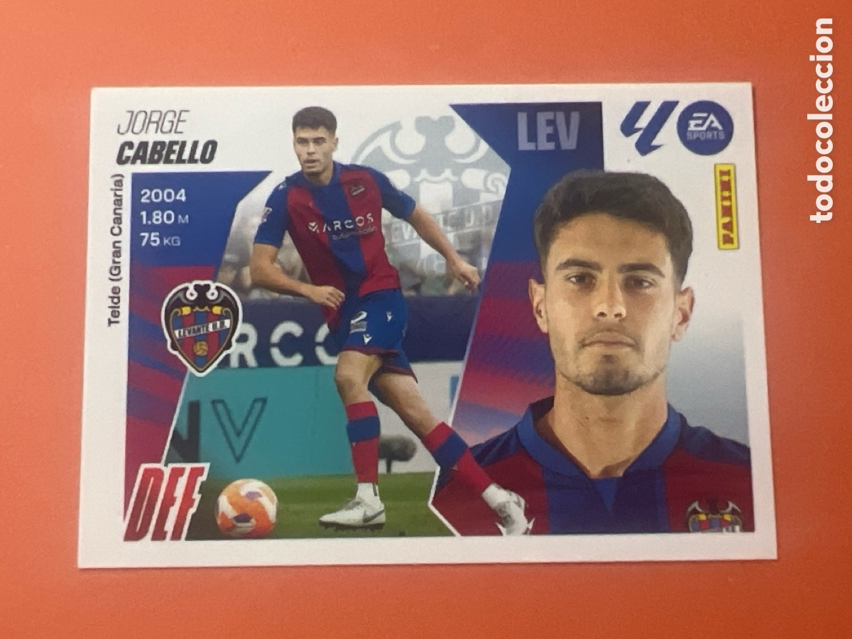 Fu&szlig;ball-Sticker: C517. N&ordm; 7 CABELLO LEVANTE LIGA ESTE 25 26 2025 2026 SIN PEGAR NUNCA PEGADO