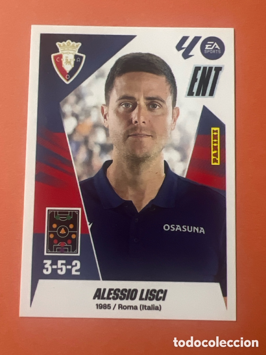 Fu&szlig;ball-Sticker: C547: Alessio lisci entrenador n&uacute;mero 2 del Osasuna cromo liga este 25-26 2025-2026