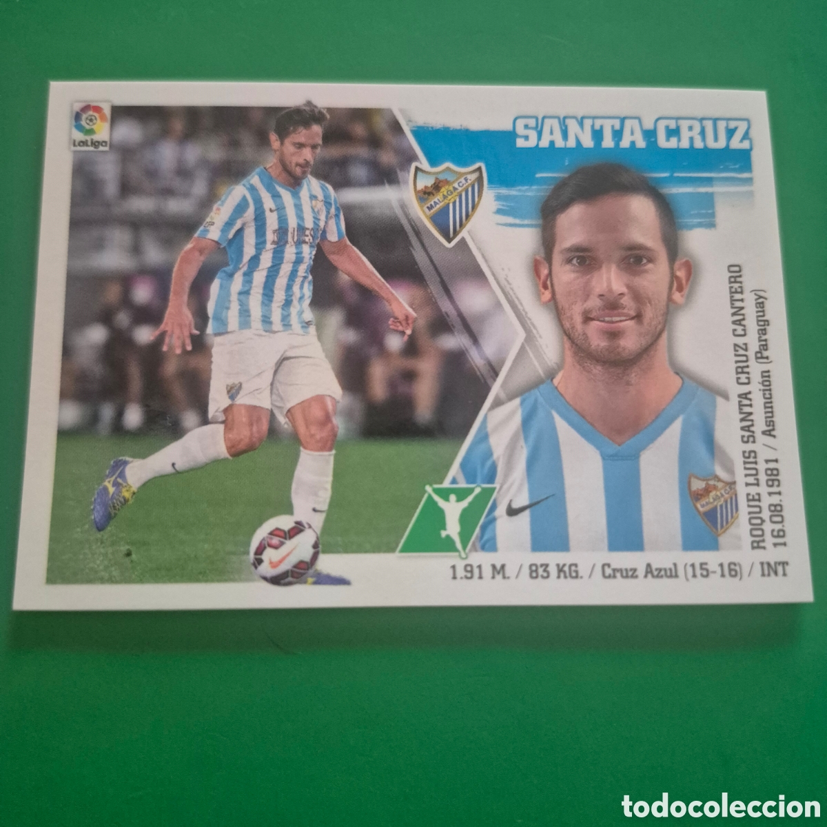Cromos de f&uacute;tbol: 22 SANTA CRUZ M&Aacute;LAGA STICKER CROMO LIGA FUTBOL PANINI EDICIONES ESTE 2015-2016 15-16