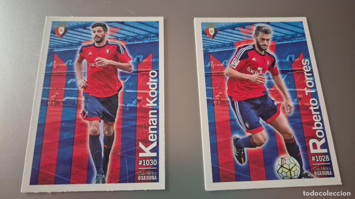 Cromos de f&uacute;tbol: LOTE MUNDICROMO 2015 2016 EQUIPO OSASUNA N&ordm; 1030 KODRO, 1028 ROBERTO TORRES