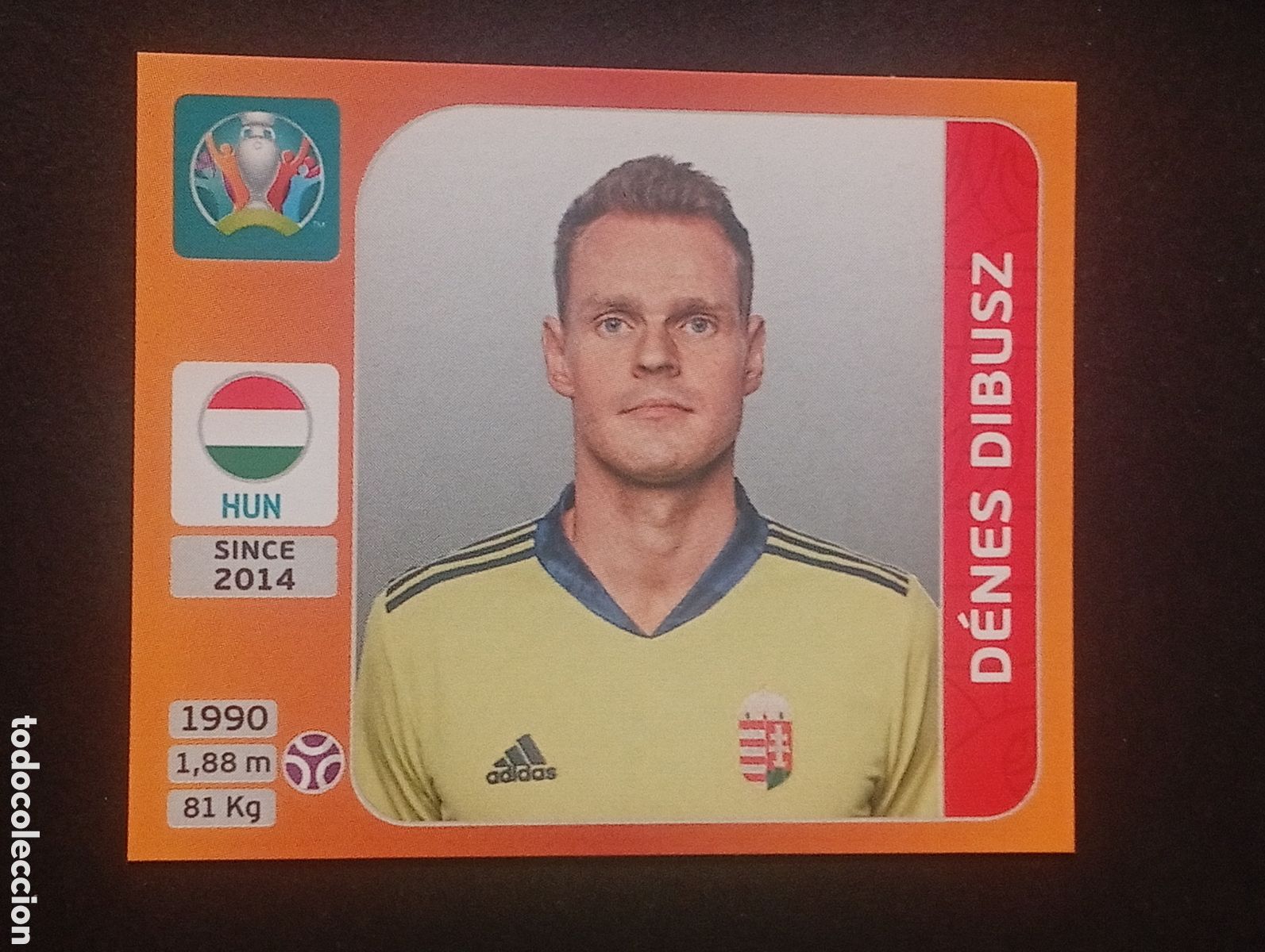 Football Stickers: 627 DENES DIBUSZ HUNGRIA HUNGARY EURO 2020 TOURNAMENT EUROCOPA TOPPS CROMO STICKERS TCG