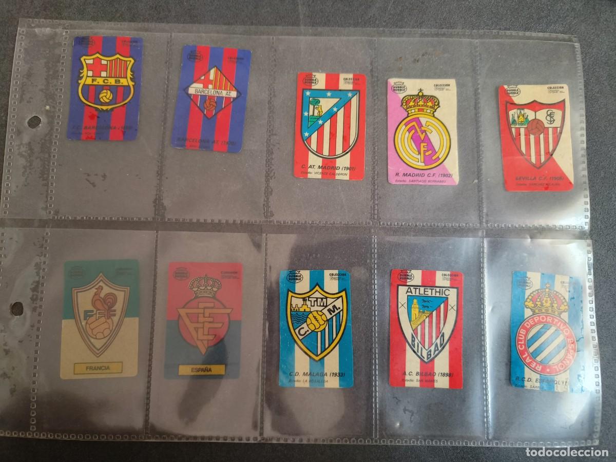 Cromos de F&uacute;tbol: lote 10 cromos chicles escudos futbol a&ntilde;os 80 Dubble Bubble no bollycao panrico phoskitos cropan