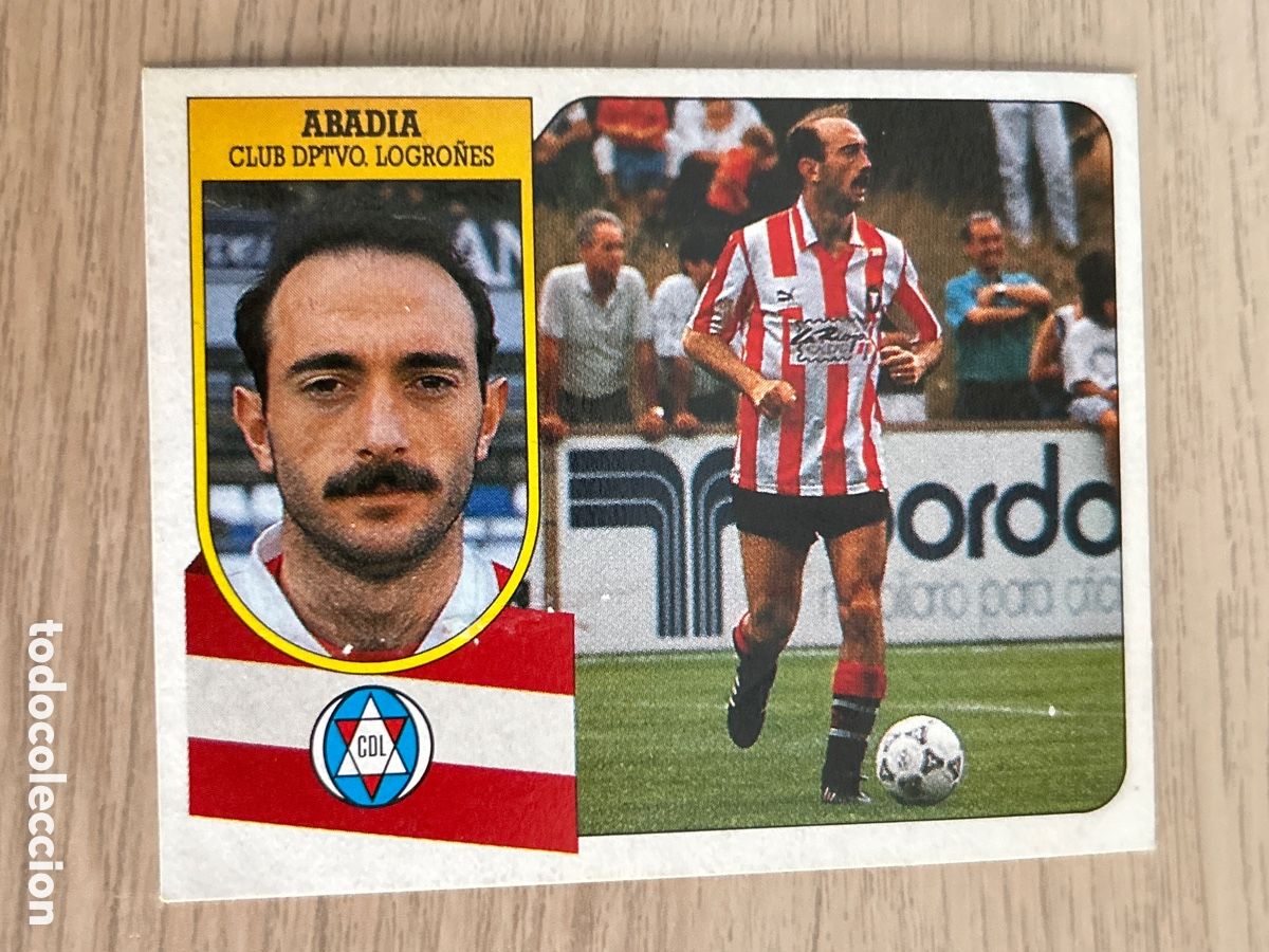Cromos de F&uacute;tbol: ABADIA LOGRO&Ntilde;ES LIGA ESTE 1991 1992 91 92 NUNCA PEGADO SIN PEGAR