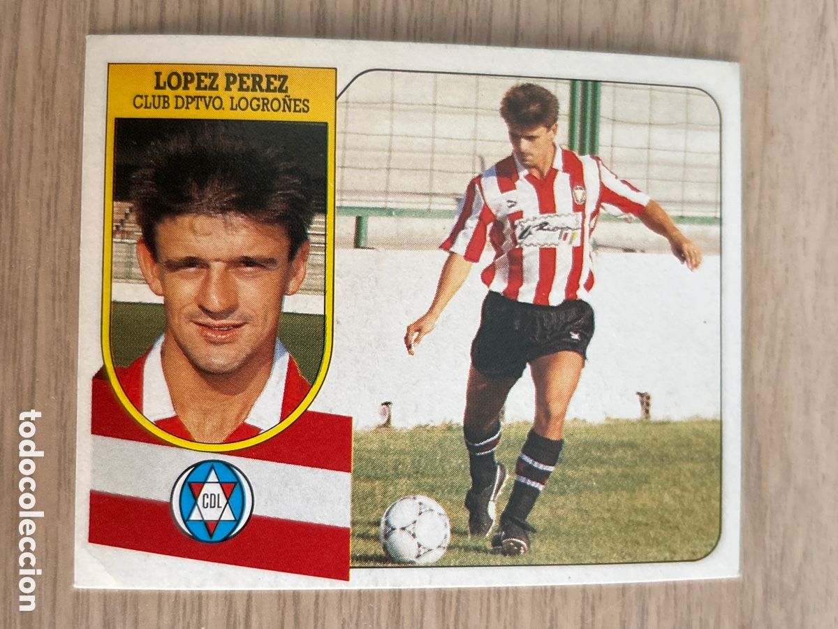 Fu&szlig;ball-Sticker: LOPEZ PEREZ LOGRO&Ntilde;ES LIGA ESTE 1991 1992 91 92 NUNCA PEGADO SIN PEGAR