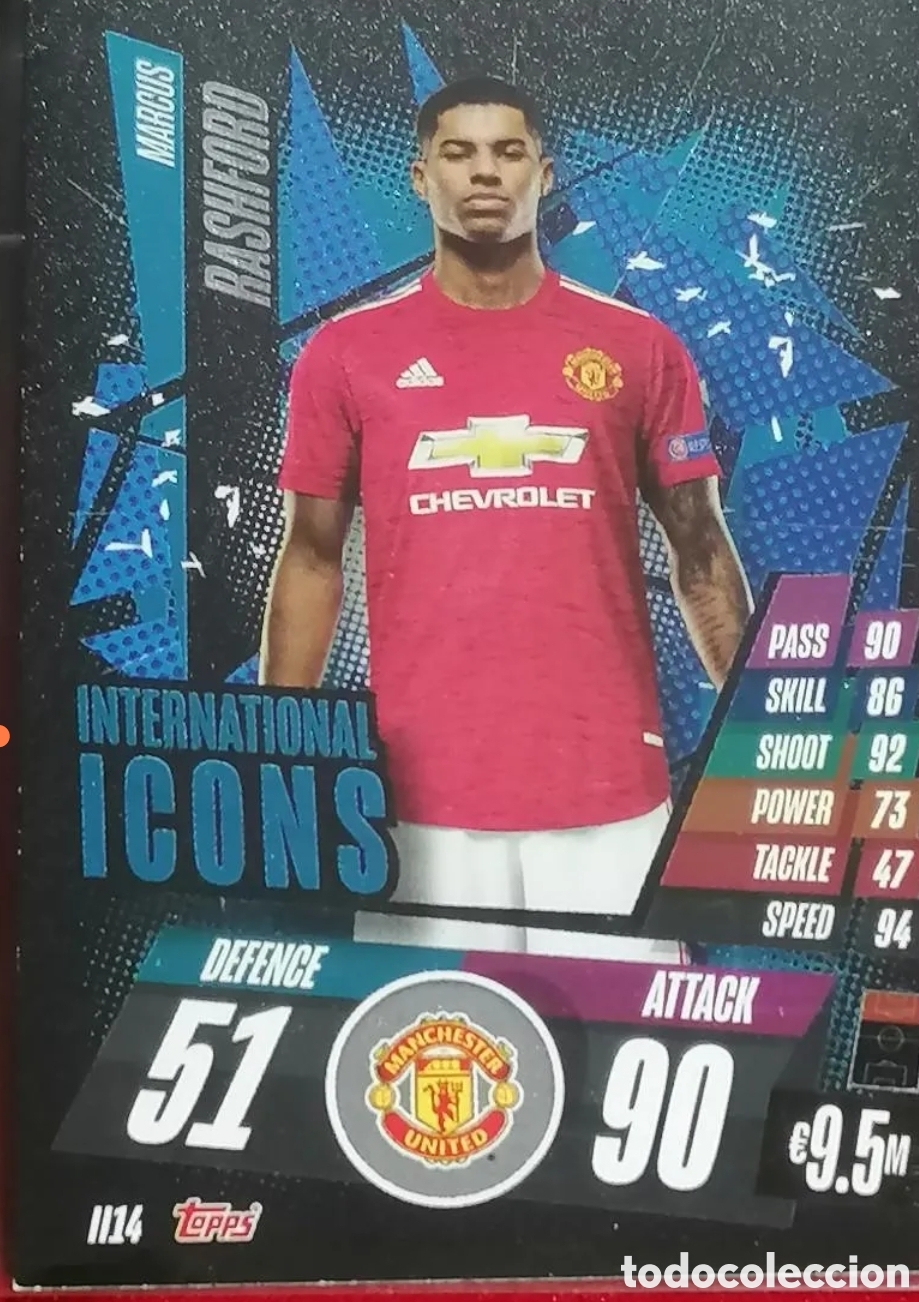 Fu&szlig;ball-Sticker: II14 RASHFORD MANCHESTER UNITED INTERNATIONAL ICONS CROMO MATCH ATTAX FUTBOL TOPPS 2020-2021 20-21