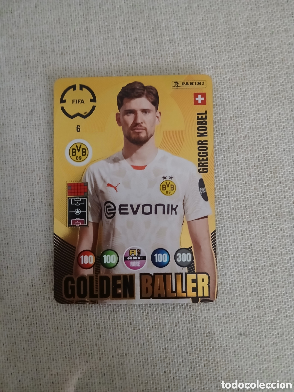 Fu&szlig;ball-Sticker: GREGOR KOBEL BAYER LEVERKUSEN GOLDEN BALLER 6 FIFA ADRENALYN CLUB WORLD CUP 2025 25 PANINI