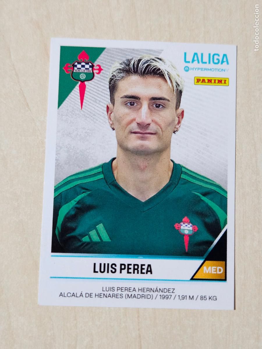Fu&szlig;ball-Sticker: N&ordm; 221 LUIS PEREA - CROMO - LIGA HYPERMOTION 2024 2025 SEGUNDA DIVISION 24 25 - RACING DE FERROL