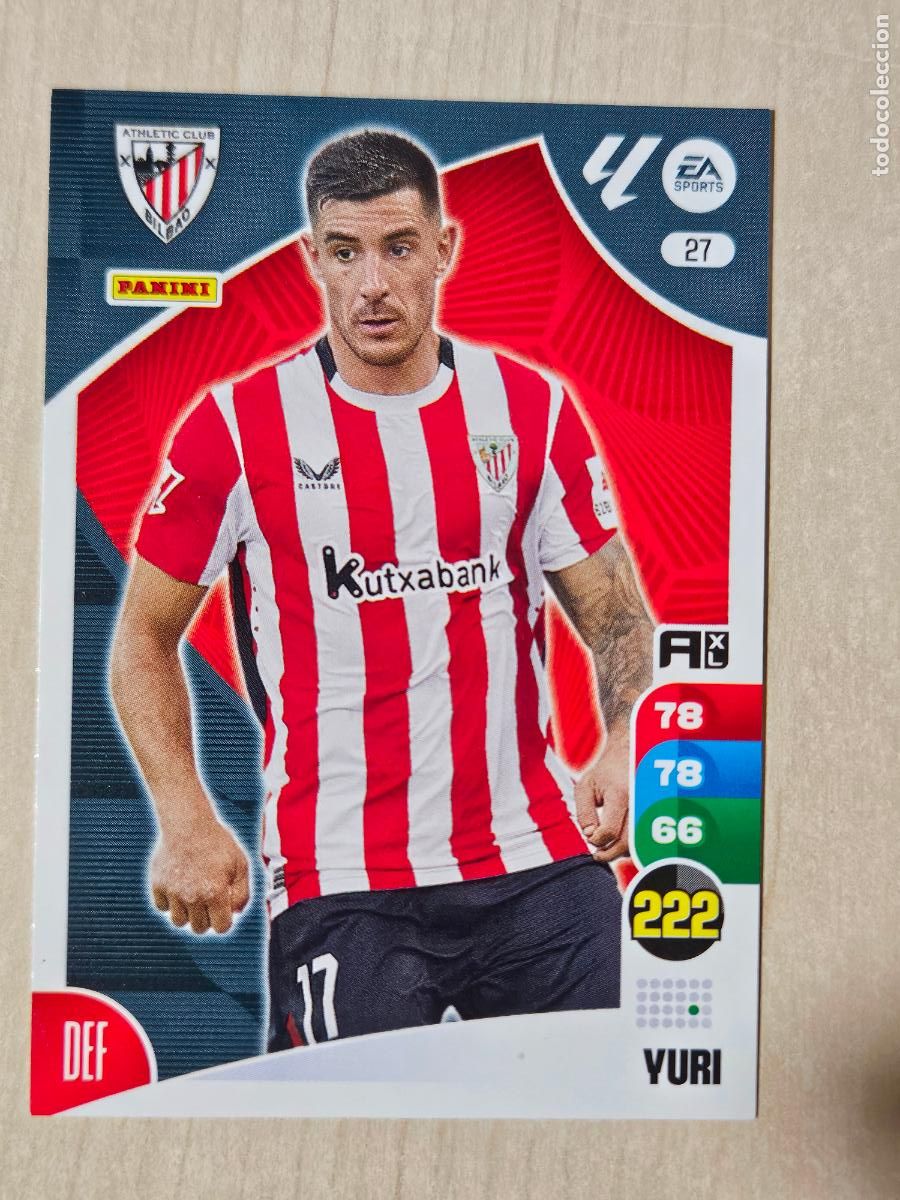 Cromos de f&uacute;tbol: FICHA N&ordm; 27 YURI - ADRENALYN 24 25 - PANINI 2024 - 25 - CROMO - ATHLETIC DE BILBAO