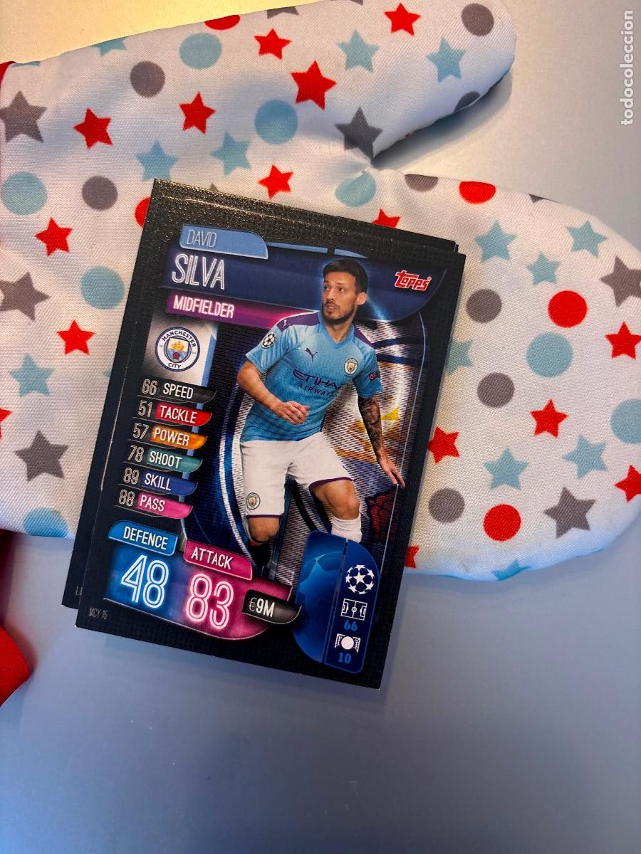 Football Stickers: MCY 15 DAVID SILVA MANCHESTER CITY TOPPS MATCH ATTAX 101 2019 2020 19 20 UCL CARD CHAMPIONS LEAGUE -