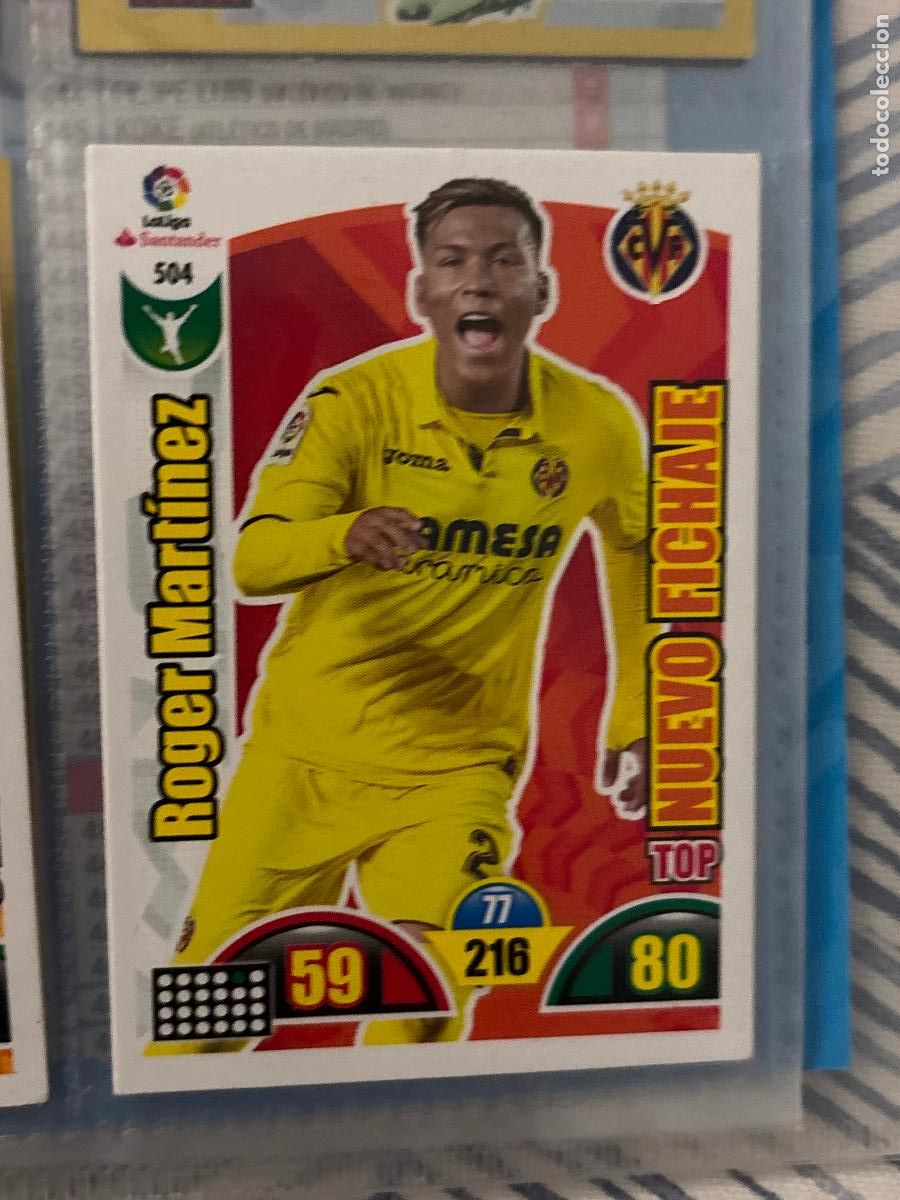Football Stickers: 504 NUEVO FICHAJE ADRENALYN 2017 2018 17 18 SIN PEGAR CARD ROGER VILLARREAL - ADRENALYN